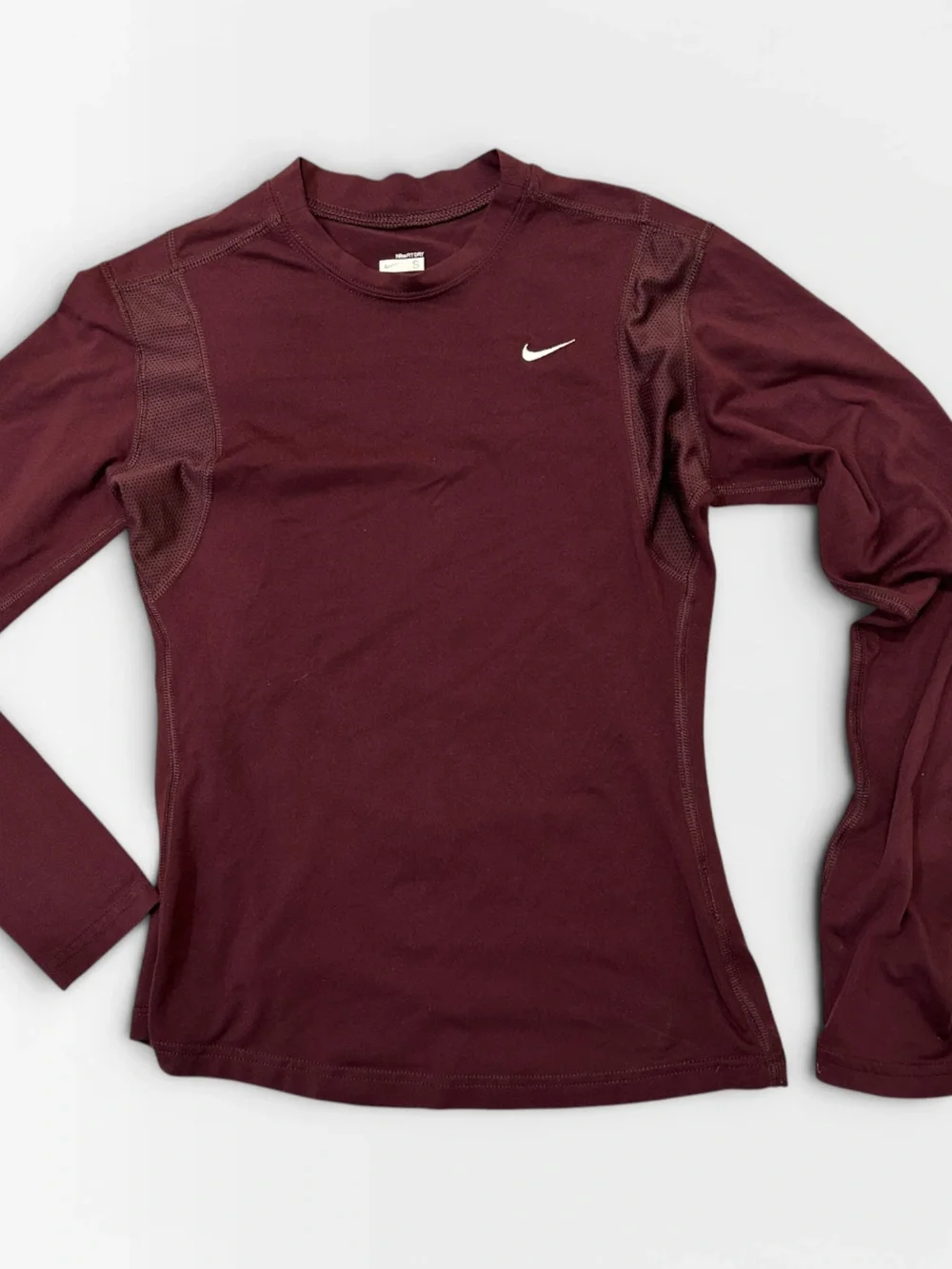 Nike Dri-FIT Long Sleeve Performance Top | Burgundy | Mesh Panels